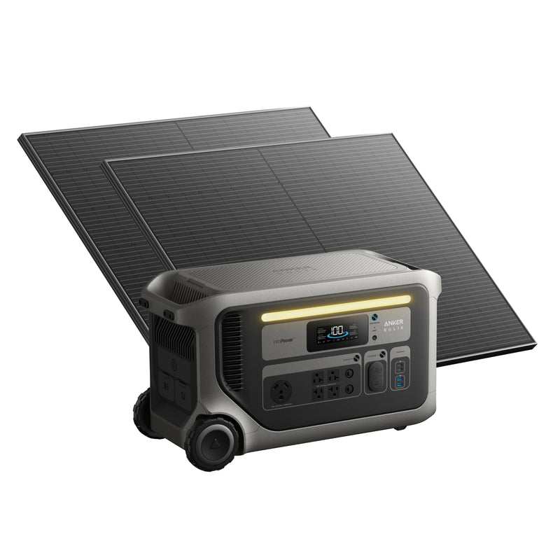 Anker SOLIX F3000 Portable Power Station Solar Generator (3600W | 3072Wh) with x 2 440W Rigid Solar Panel