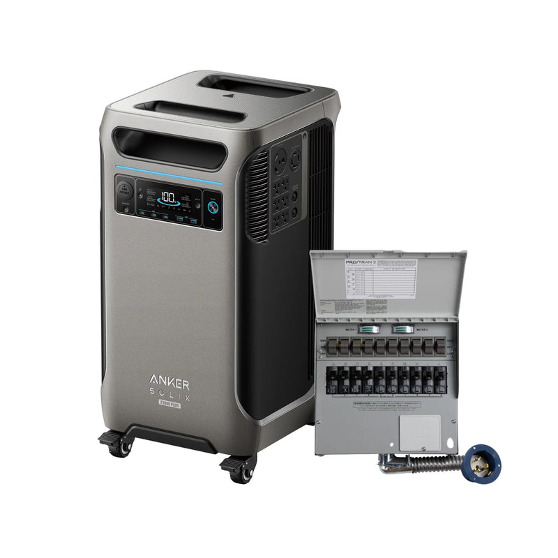 Anker SOLIX F3800 Plus Power Station Solar Generator (6000W | 3840Wh) + 50A Transfer Switch