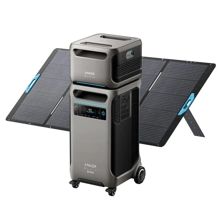 Anker SOLIX F3800 Plus Portable Power Station Solar Generator (3840Wh | 6000W) + Expansion Battery (3,840Wh) + 400W Anker Solar Panel