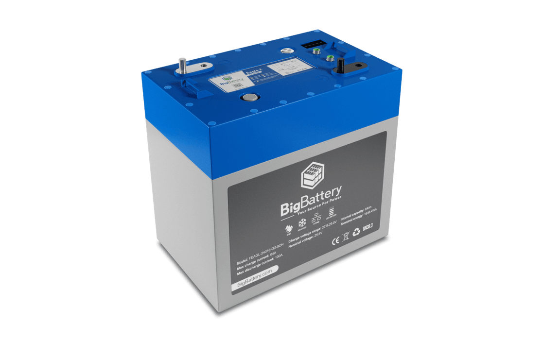 BigBattery 24V EAGLE 2 – LiFePO4 – 64Ah – 1.63kWh Lithium Battery