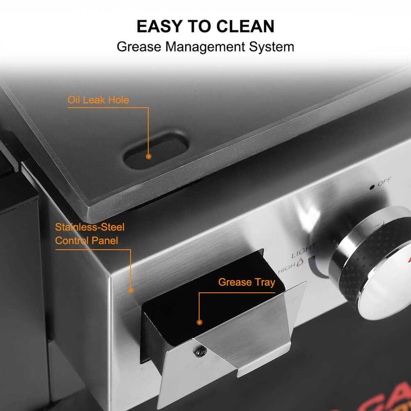 Camplux Outdoor Gas Griddle Grill Combo 3 Burner, Camping and Tailgating 33,000 BTU w/ 20 LB LP Connector
