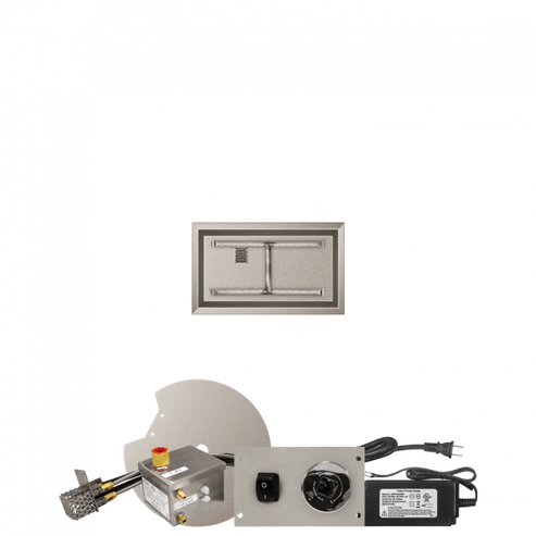 Firegear Linear Stainless Steel Fire Pit H Burner System with Drop-In Pan and All Weather Electronic Ignition System