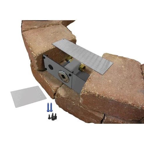 Firegear Round Flat Pan Paver Ready Natural Gas Fire Pit Package with Match Throw Ignition System