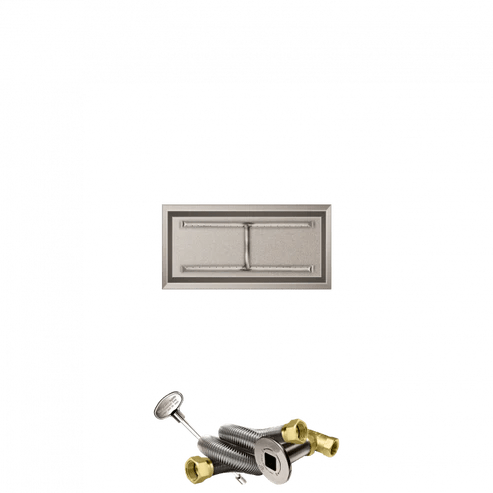 Firegear Linear Stainless Steel Fire Pit H Burner System with Drop-In Pan and Match Throw Ignition System