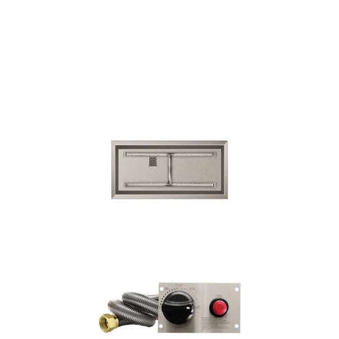 Firegear Linear Stainless Steel Fire Pit H Burner System with Drop-In Pan and Thermocouple Piloted Safety Ignition System