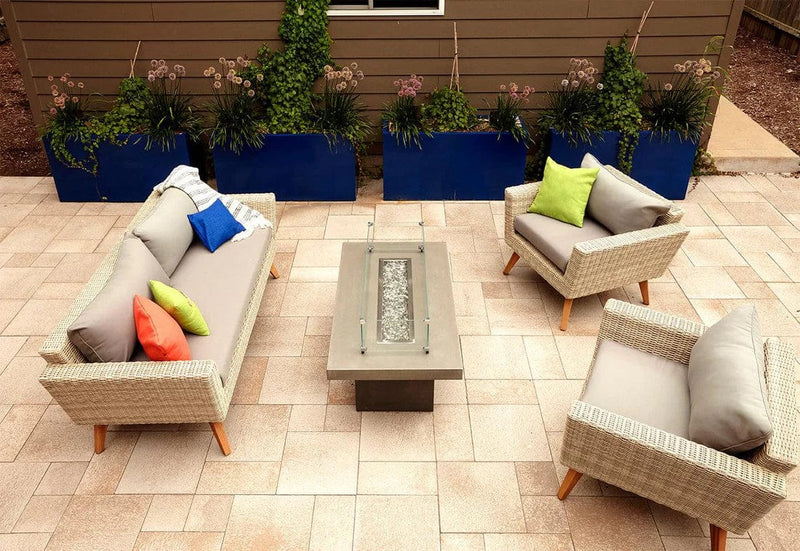 Firegear Linear Stainless Steel Fire Pit H Burner System with Flat Pan and Thermocouple Piloted Safety Ignition System