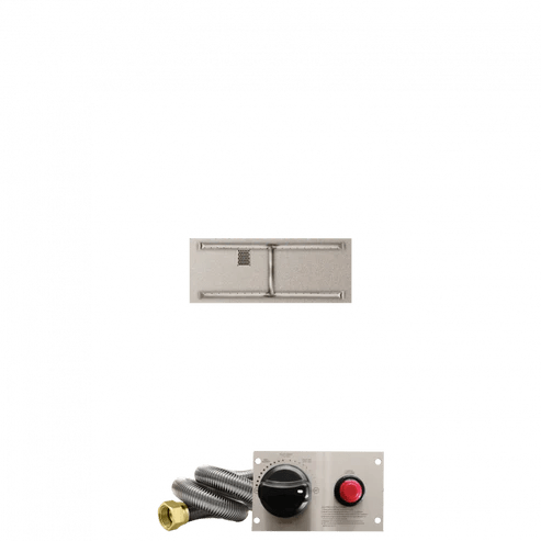 Firegear Linear Stainless Steel Fire Pit H Burner System with Flat Pan and Thermocouple Piloted Safety Ignition System