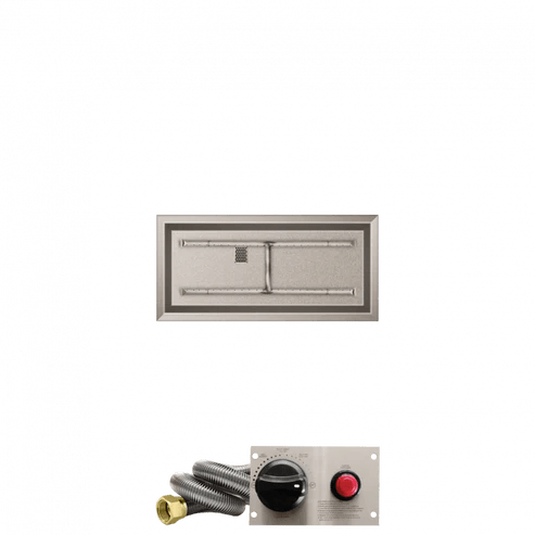 Firegear Linear Stainless Steel Fire Pit H Burner System with Drop-In Pan and Thermocouple Piloted Safety Ignition System