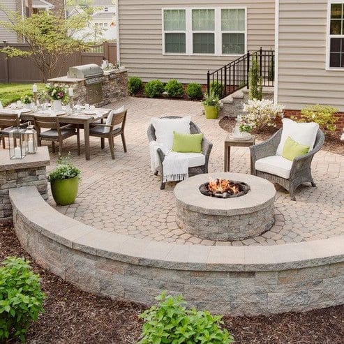 Firegear 39" Round Stainless Steel Fire Pit Burner System with Flat Pan and Thermocouple Piloted Safety Ignition System