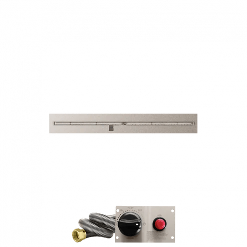 Firegear Linear Stainless Steel Fire Pit T Burner System with Flat Pan and Thermocouple Piloted Safety Ignition System