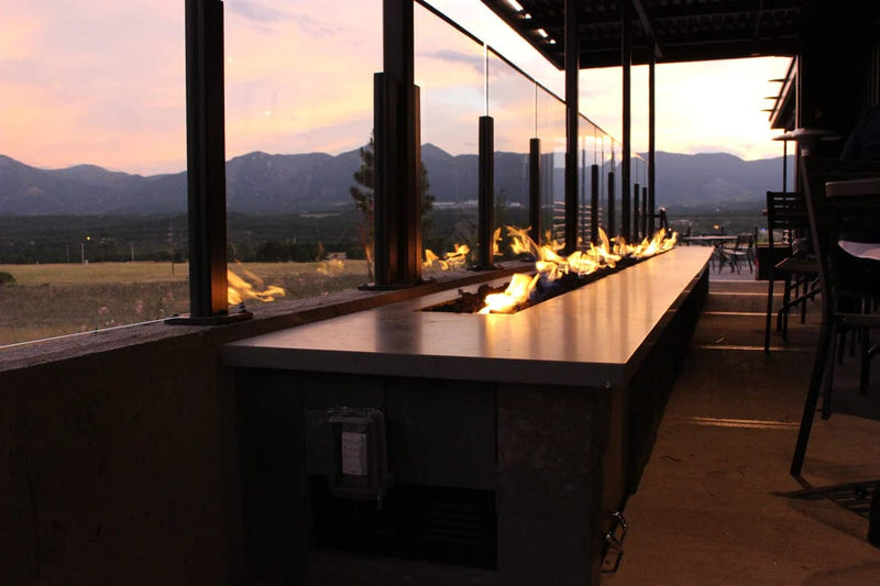 Firegear Linear Stainless Steel Fire Pit T Burner System with Drop-In Pan and Match Throw Ignition System