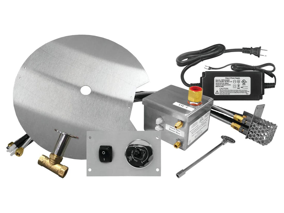 Firegear Linear Stainless Steel Fire Pit H Burner System with Flat Pan and All Weather Electronic Ignition System