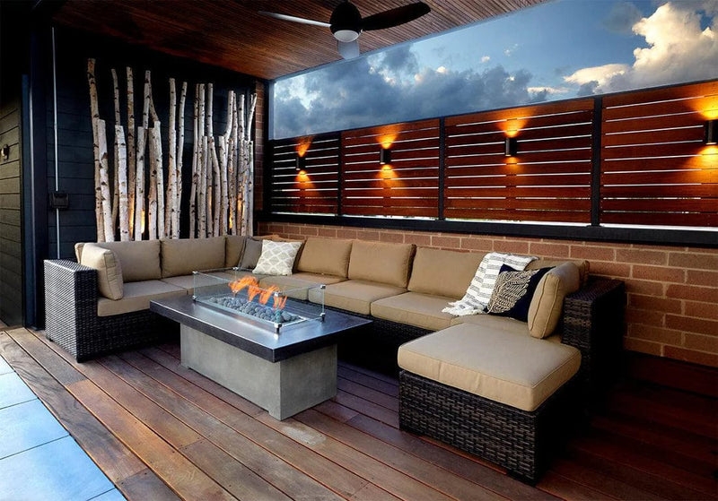 Firegear Linear Stainless Steel Fire Pit H Burner System with Flat Pan and All Weather Electronic Ignition System