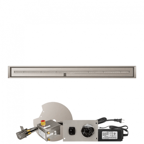 Firegear Linear Stainless Steel Natural Gas Fire Pit T Burner System with Drop-In Pan and All Weather Electronic Ignition System