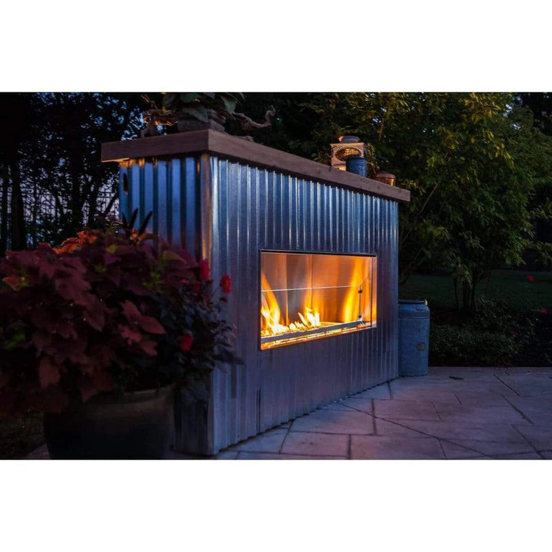 Firegear Kalea Bay LED 36" Linear Stainless Steel Vent Free Outdoor Fireplace