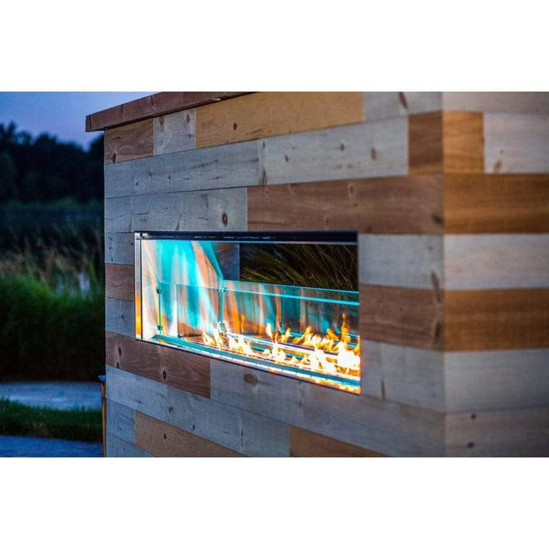 Firegear Kalea Bay LED 36" Linear Stainless Steel Vent Free Outdoor Fireplace