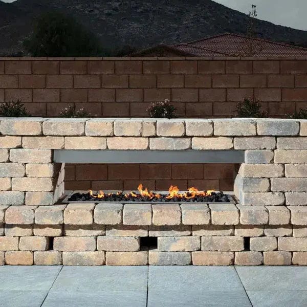 Firegear Kalea Bay Non-LED 48" Linear Stainless Steel Vent Free Outdoor Fireplace