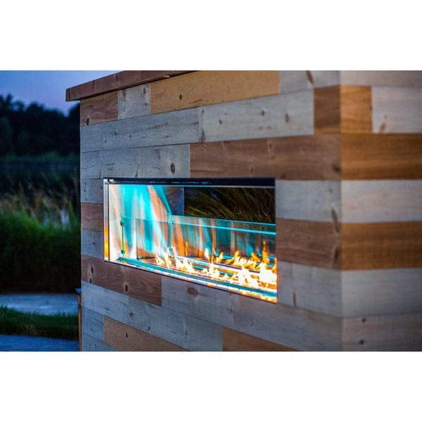 Firegear Kalea Bay Non-LED 48" Linear Stainless Steel Vent Free Outdoor Fireplace