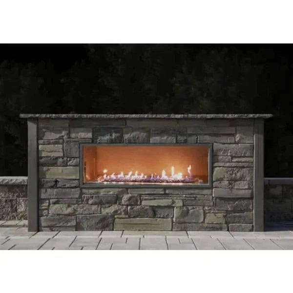 Firegear Kalea Bay Non-LED 48" Linear Stainless Steel Vent Free Outdoor Fireplace