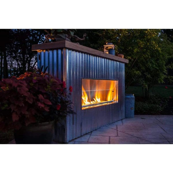 Firegear Kalea Bay Non-LED 48" Linear Stainless Steel Vent Free Outdoor Fireplace