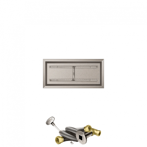 Firegear Stainless Steel Linear Drop-In Pan H Burner Fire Pit Kit with Match Throw Ignition System