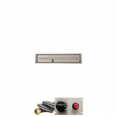 Firegear Stainless Steel Linear Drop-In Pan T Burner Gas Fire Pit Kit with TPSI Ignition System