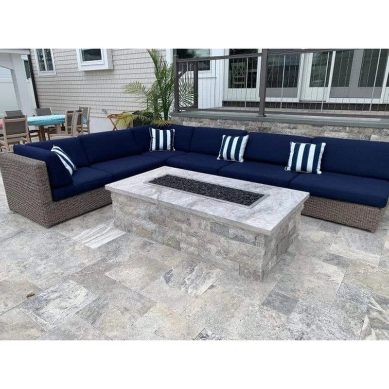 Firegear Stainless Steel Linear Drop-In Pan T Burner Fire Pit Kit with Match Throw Ignition System