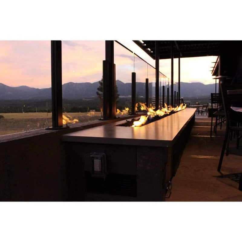 Firegear Stainless Steel Linear Flat Pan H Burner Fire Pit Kit with Match Throw Ignition System