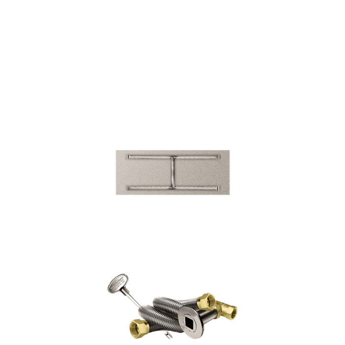 Firegear Stainless Steel Linear Flat Pan H Burner Fire Pit Kit with Match Throw Ignition System