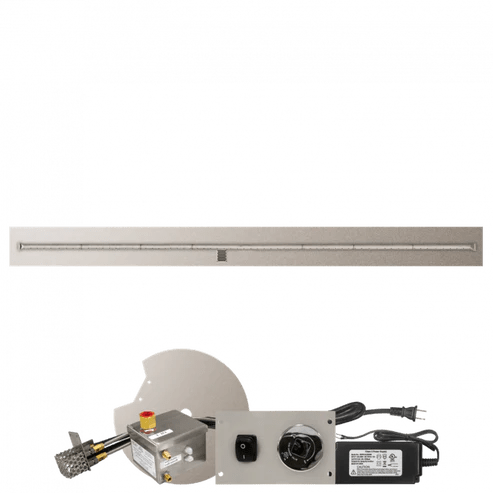 Firegear Stainless Steel Linear Flat Pan T Burner Gas Fire Pit Kit with AWS Electronic Ignition System