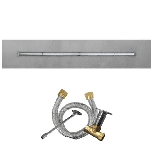 Firegear Stainless Steel Linear Flat Pan T Burner Fire Pit Kit with Match Throw Ignition System