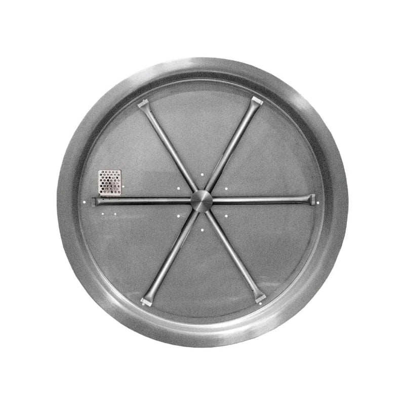 Firegear TPSI Stainless Steel Round Pan Gas Fire Pit with Battery Powered Spark Igniter