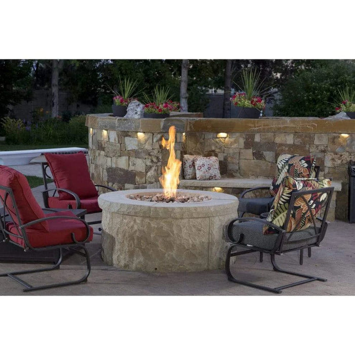 Firegear TPSI Stainless Steel Round Pan Gas Fire Pit with Battery Powered Spark Igniter