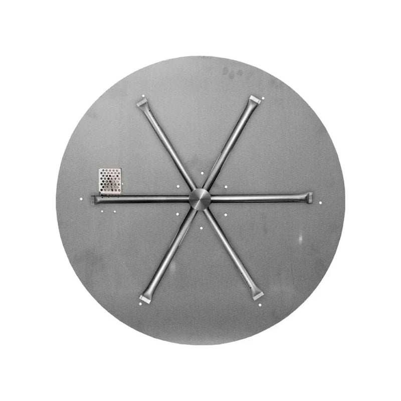 Firegear Stainless Steel Round Flat Pan Gas Fire Pit Burner Kit with AWS Electronic Ignition System