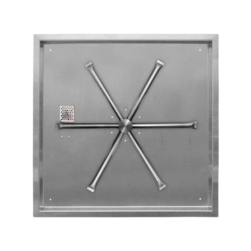 Firegear Stainless Steel Square Drop-In Pan Gas Fire Pit Burner Kit with AWS Electronic Ignition System