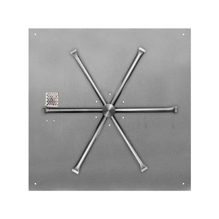 Firegear Stainless Steel Square Flat Pan Gas Fire Pit Burner Kit with TPSI Ignition System