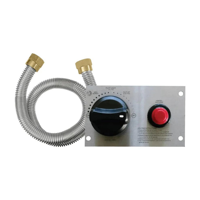 Firegear Stainless Steel Square Flat Pan Gas Fire Pit Burner Kit with TPSI Ignition System