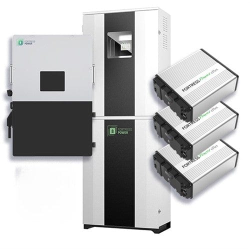 Fortress Power Hybrid Power Kit | 10kW 120/240 Output 48VDC - 16.2kWh System Bundle | Envy10 Hybrid Inverter + 3 x eFlex Max Lithium Battery | Guardian Battery Monitor | FlexTower
