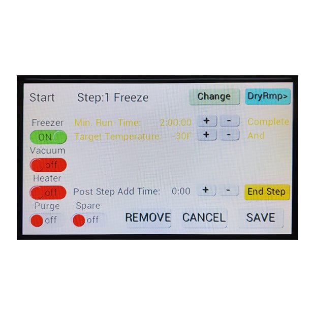 Harvest Right Scientific Freeze Dryer User interface