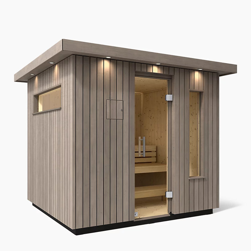 Kohler C2™ Outdoor Sauna Kit, Small, Weathered Grey Spruce | 3 Persons