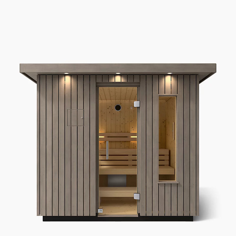 Kohler C2™ Outdoor Sauna Kit, Small, Weathered Grey Spruce | 3 Persons
