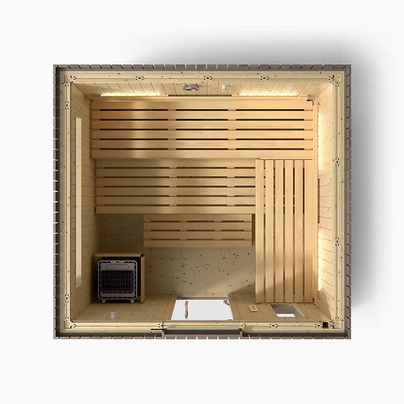 Kohler C2™ Outdoor Sauna Kit, Large, Weathered Grey Spruce | 6 Persons