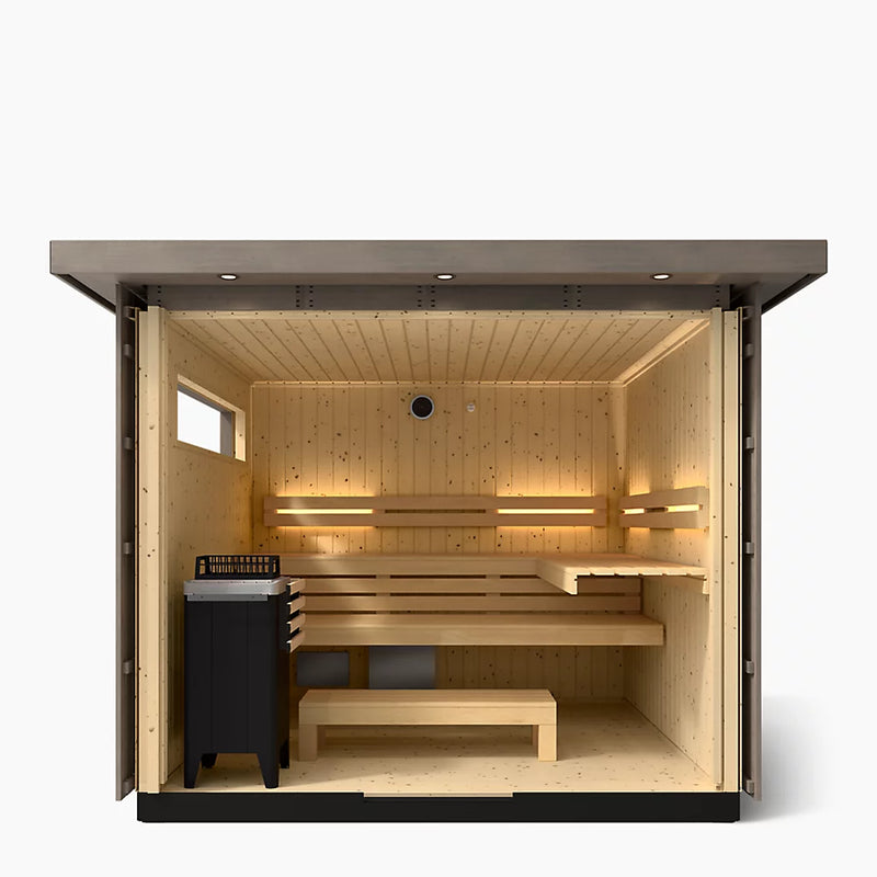 Kohler C2™ Outdoor Sauna Kit, Large, Weathered Grey Spruce | 6 Persons