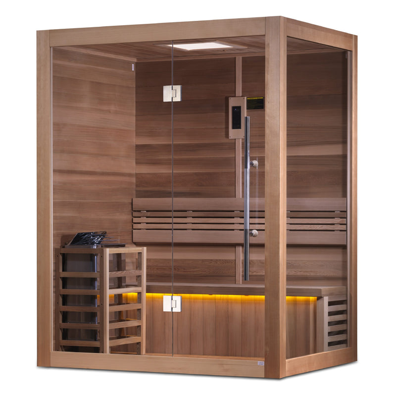 Golden Designs Forssa Traditional Sauna – Canadian Red Cedar Interior | GDI-7203-01 / Forssa | 3-4 Person