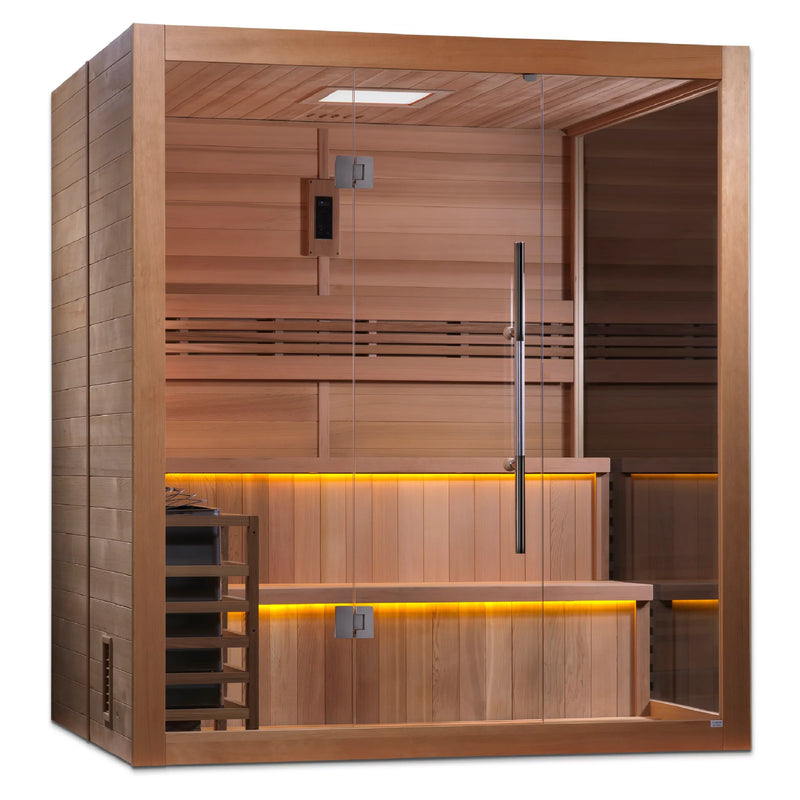 Golden Designs Kuusamo Traditional Sauna – Canadian Red Cedar Interior | GDI-7206-01 / Kuusamo | 6 Person