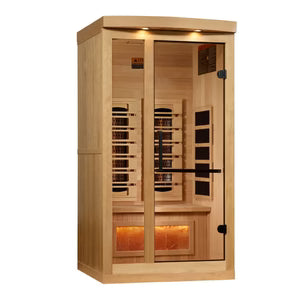 Golden Designs Full Spectrum Infrared Sauna with Himalayan Salt Bar | GDI-8010-03 | 1 Person