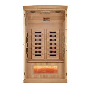 Golden Designs Full Spectrum Infrared Sauna with Himalayan Salt Bar | GDI-8010-03 | 1 Person