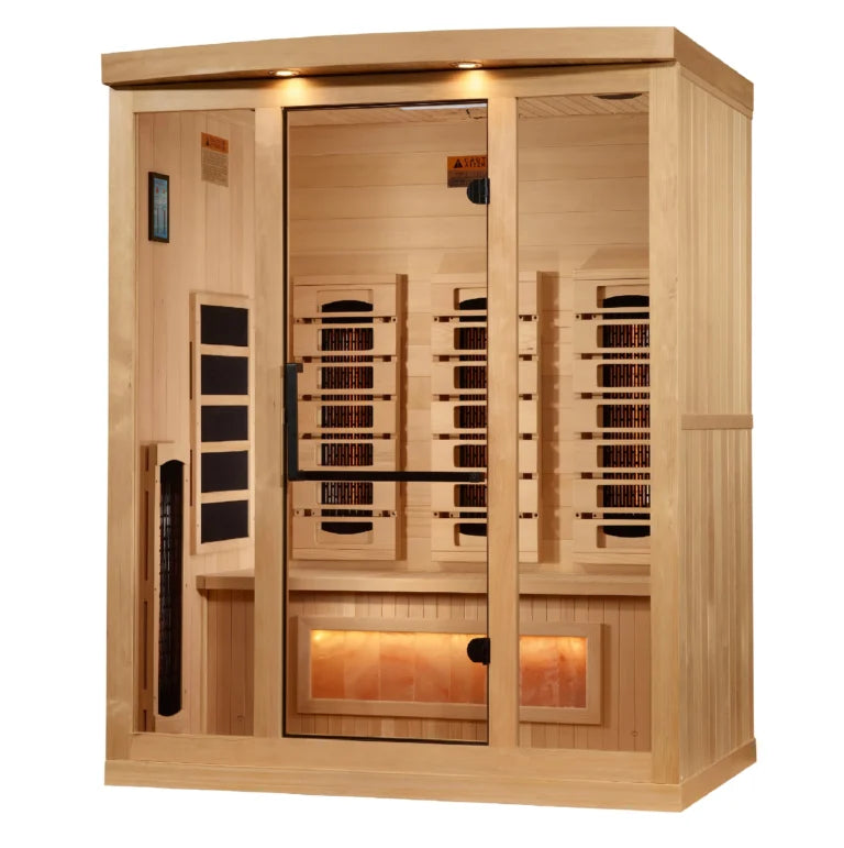 Golden Designs Full Spectrum Infrared Sauna with Himalayan Salt Bar | GDI-8030-03 | 3 Persons