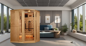 Golden Designs Full Spectrum Infrared Sauna with Himalayan Salt Bar | GDI-8035-03 | 3 Persons