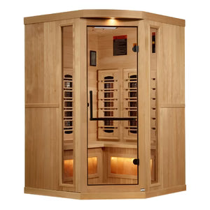 Golden Designs Full Spectrum Infrared Sauna with Himalayan Salt Bar | GDI-8035-03 | 3 Persons
